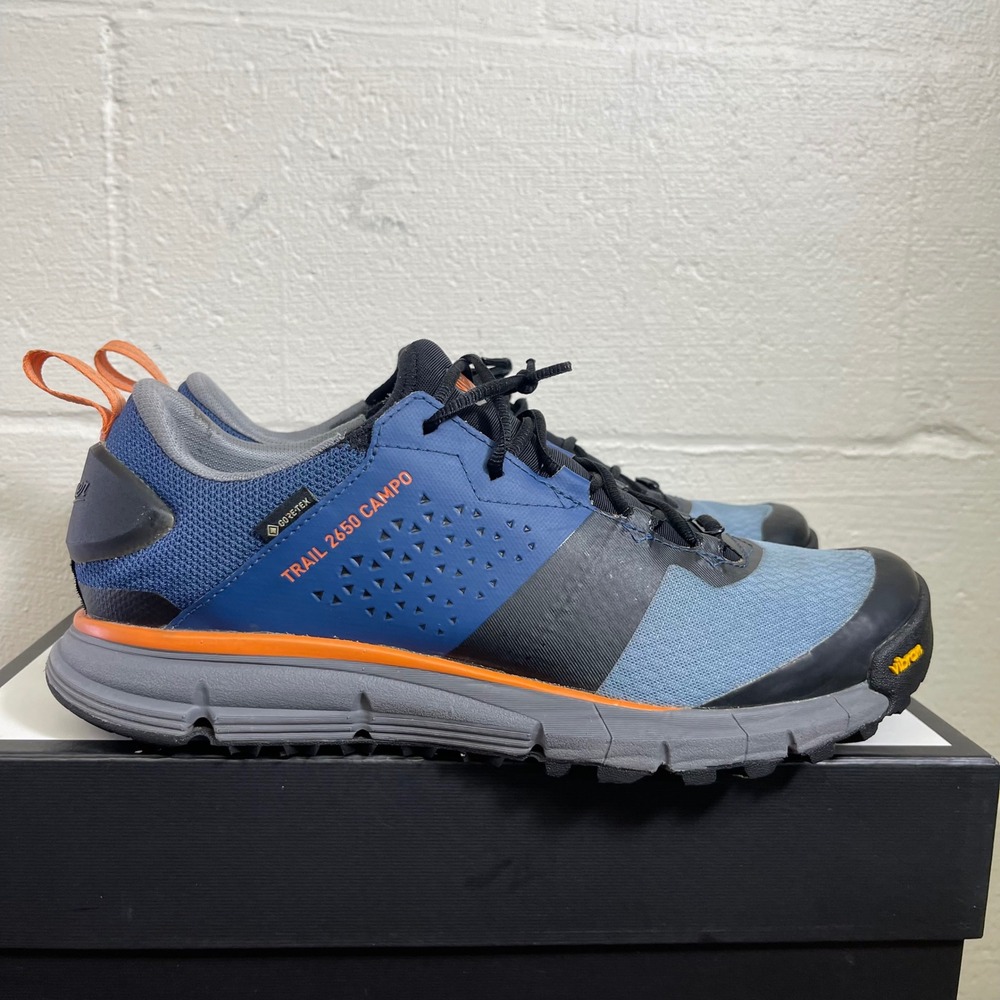 Danner Trail 2650 Campo 3" GTX Blue Orange Hiking Shoes Sneakers Men's 12 D